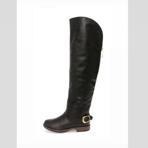 BAMBOO MONTAGE 80X BLACK OVER THE KNEE FLAT BOOTS